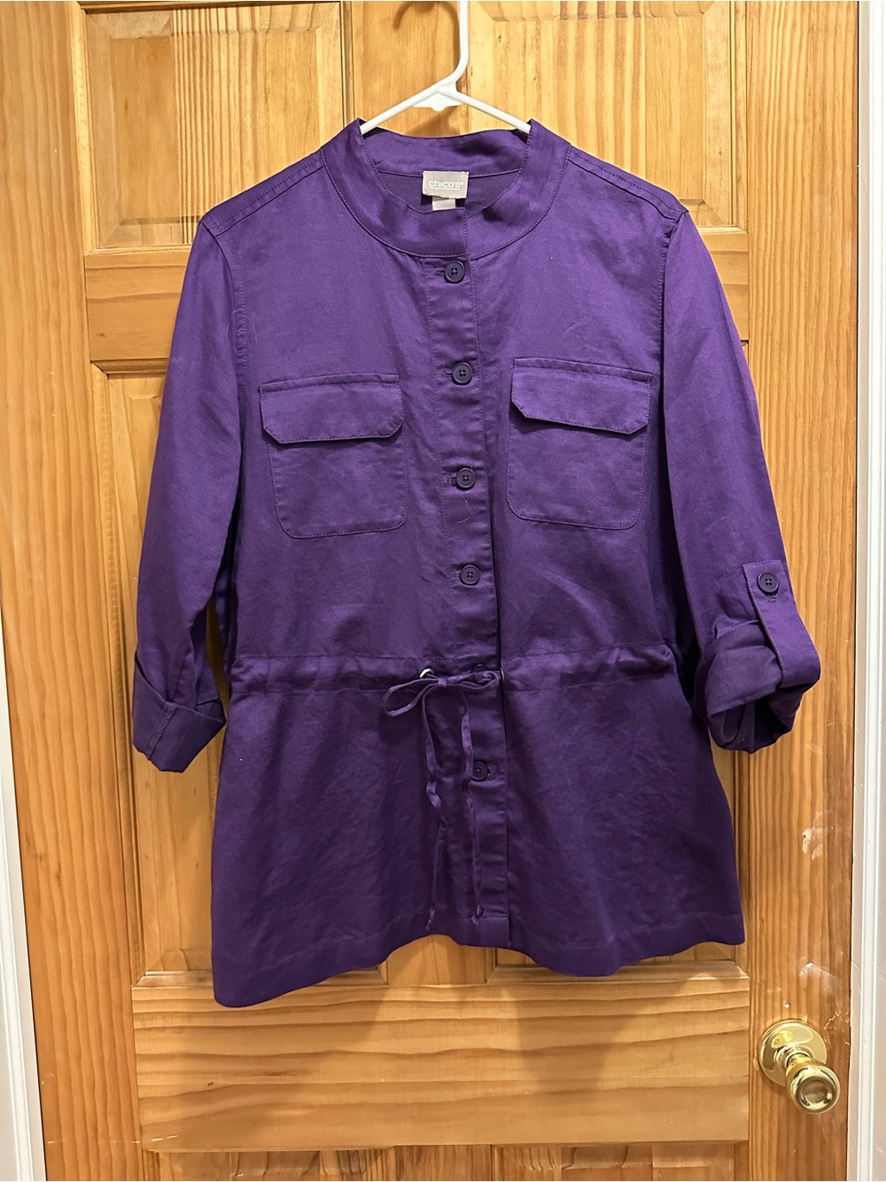 Chico's Linen blend Purple Utility Jacket